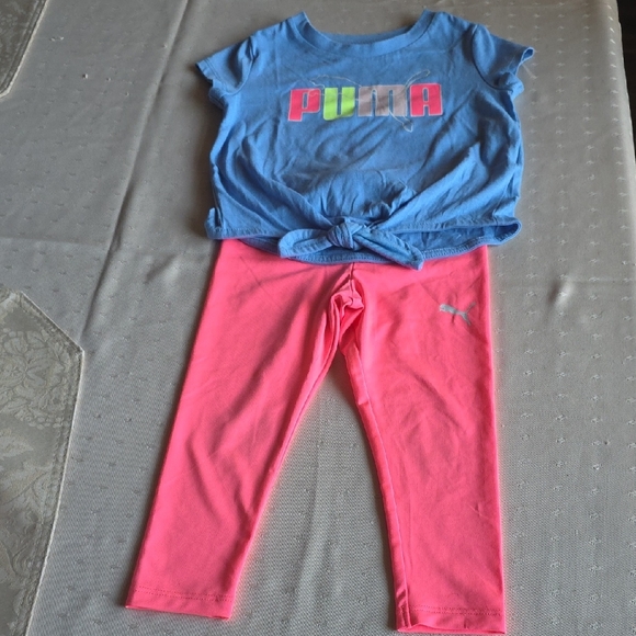 Puma Kids Colorful Logo Blue and Pink Activewear Set - Picture 9 of 9